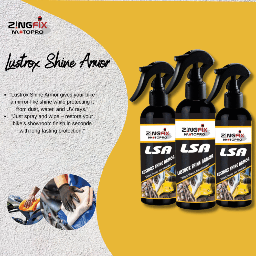 Zingfix Lustrox Shine Armor – 400ML (Pack of 3) | Instant Gloss & Surface Protection Spray