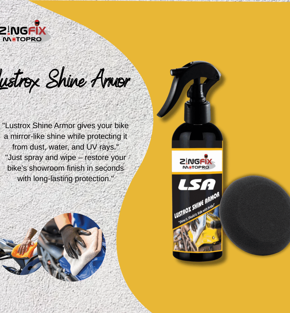 Zingfix Lustrox Shine Armor – 400ML with Applicator Pad | Instant Gloss & Surface Protection Spray