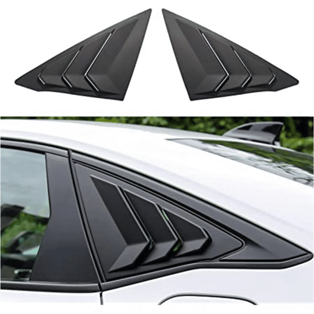 Honda Civic 2016-2021 Rear Quarter Glass Louver Covers – Sporty Tape-Type Set (2 Pcs)