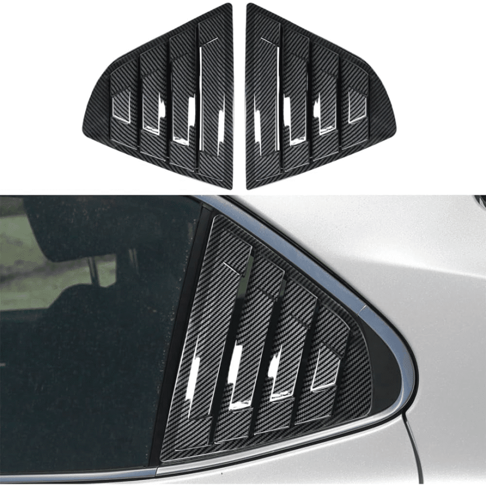 Honda City 2009–2021 Rear Quarter Glass Louver Covers – Carbon Fiber Look (2 Pcs Set)
