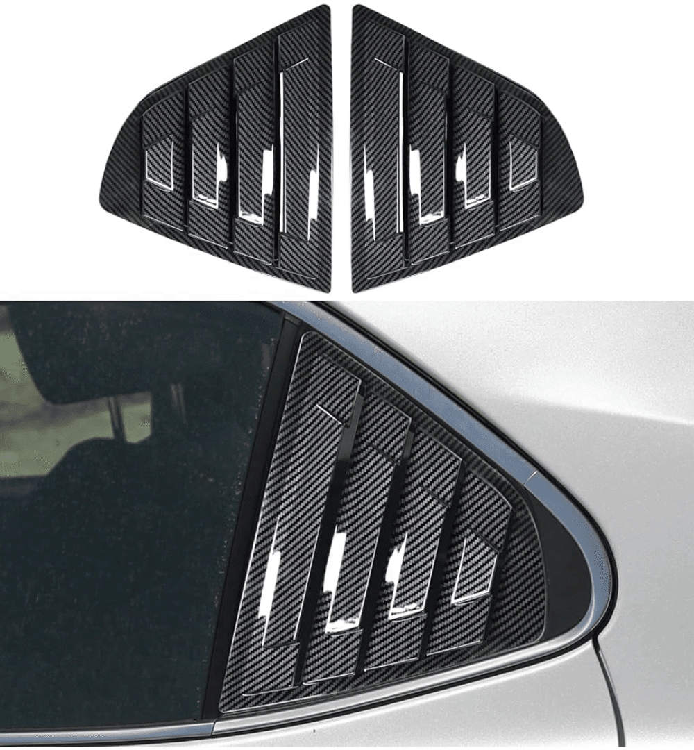 Honda City 2009–2021 Rear Quarter Glass Louver Covers – Carbon Fiber Look (2 Pcs Set)