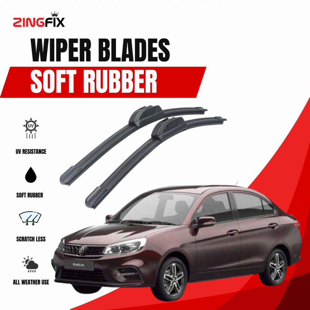 Zingfix Soft Rubber Wiper Blade for Proton Saga (2021-2024)
