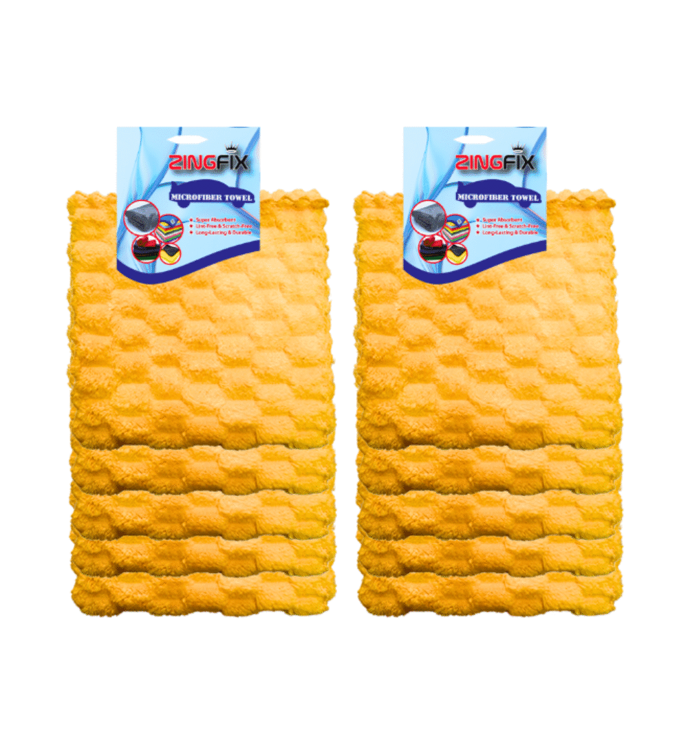Zingfix HoneyWeave Ultra Plush Edgeless Microfiber Towel (Pack of 10)