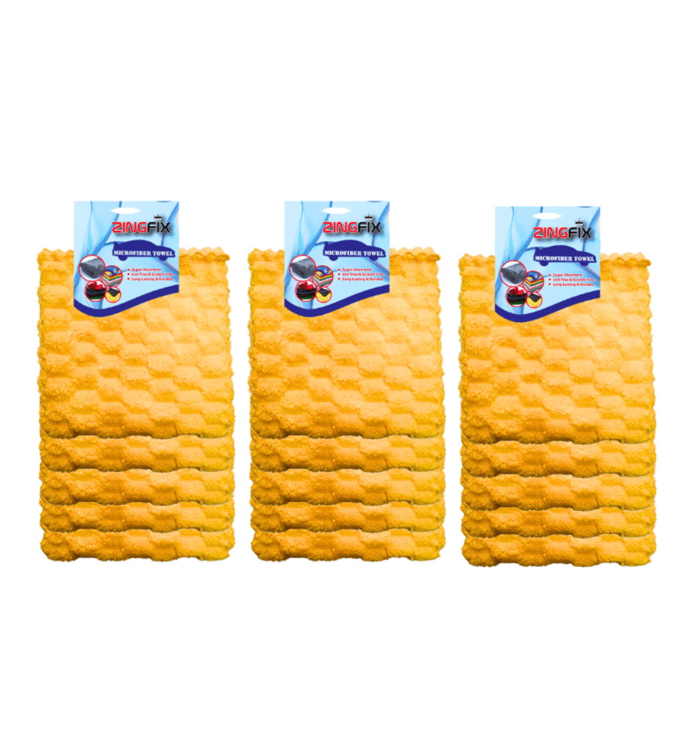 Zingfix HoneyWeave Ultra Plush Edgeless Microfiber Towel (Pack of 15)