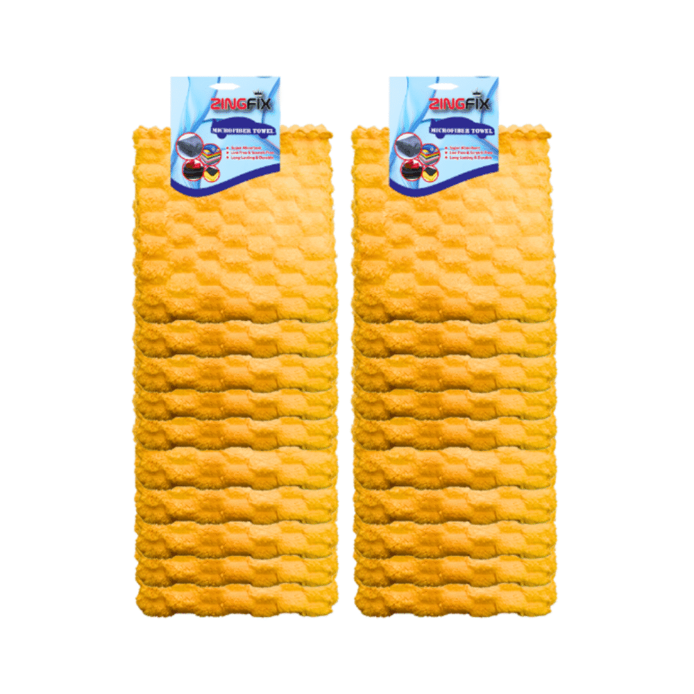 Zingfix HoneyWeave Ultra Plush Edgeless Microfiber Towel (Pack of 20)