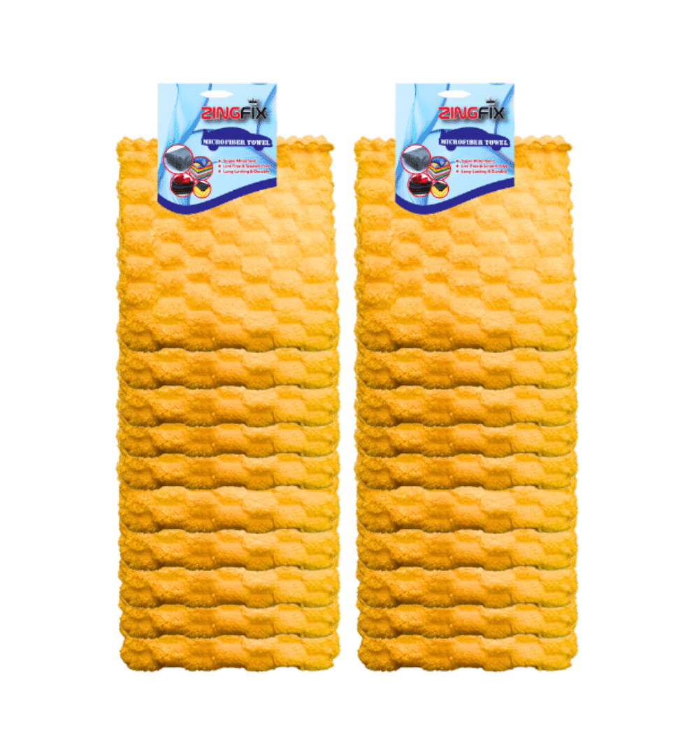 Zingfix HoneyWeave Ultra Plush Edgeless Microfiber Towel (Pack of 20)