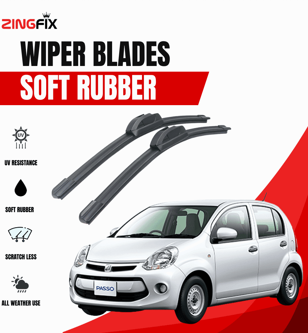 Zingfix Soft Rubber Wiper Blade for Toyota Passo (2010–2020)