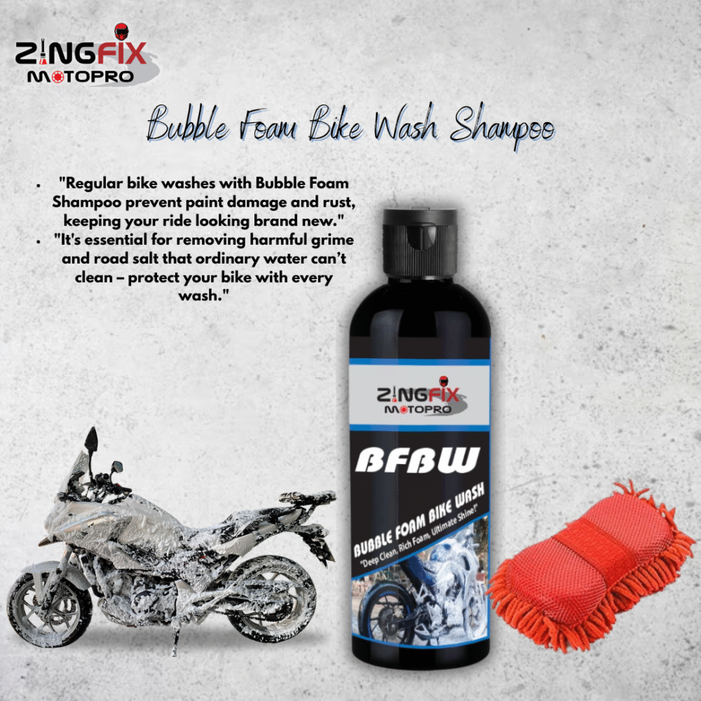 Bubble Foam Bike Wash Shampoo – 400ml with Wash Mitt Sponge