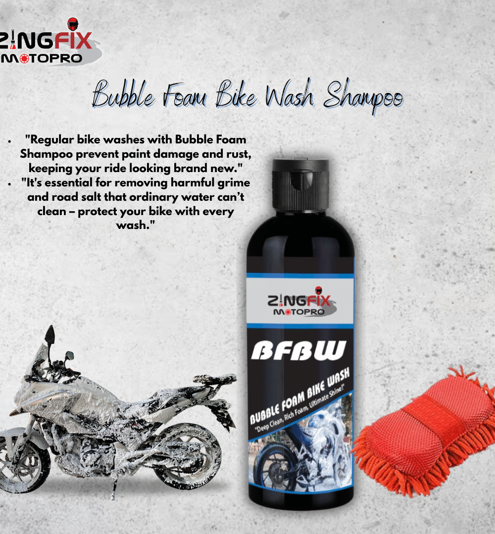 Bubble Foam Bike Wash Shampoo – 400ml with Wash Mitt Sponge