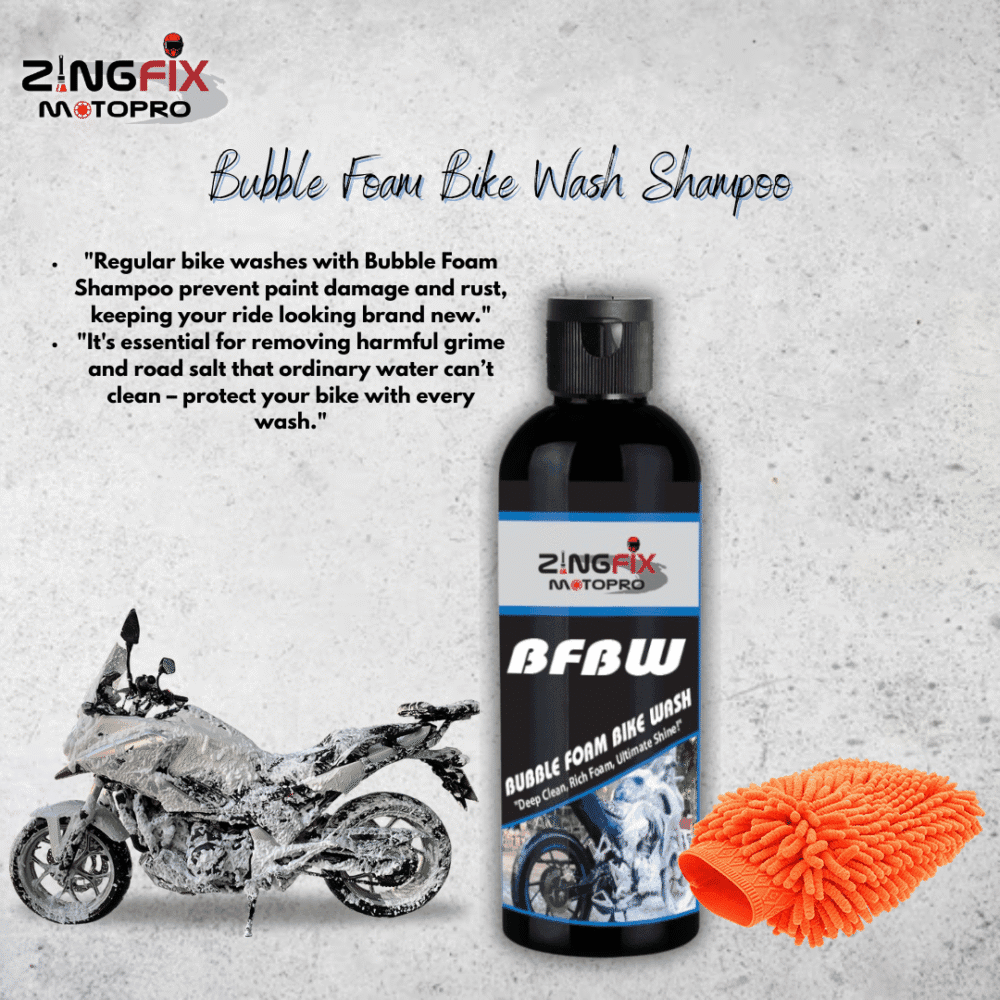 Bubble Foam Bike Wash Shampoo – 400ml with Wash Mitt Glove