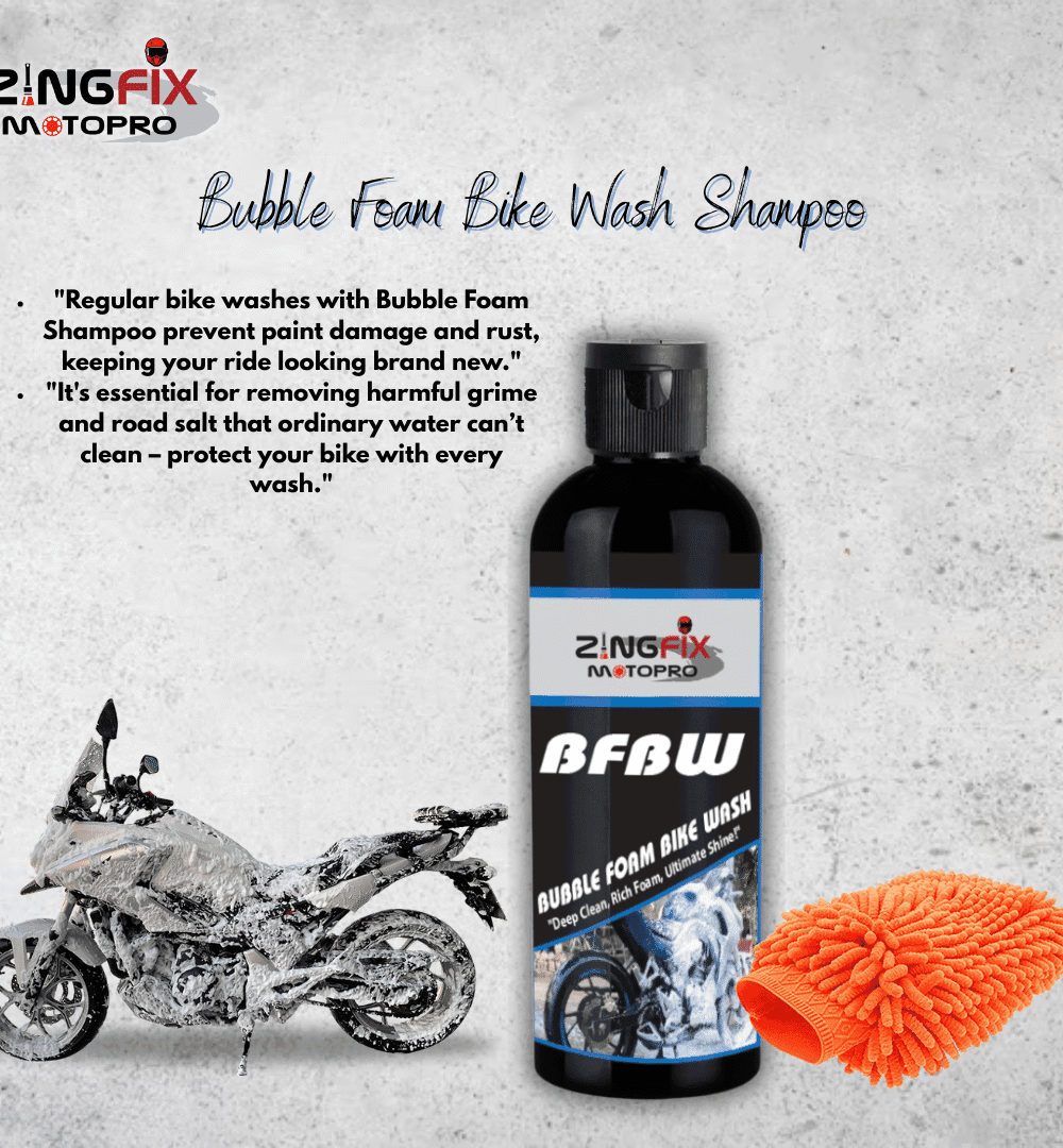 Bubble Foam Bike Wash Shampoo – 400ml with Wash Mitt Glove