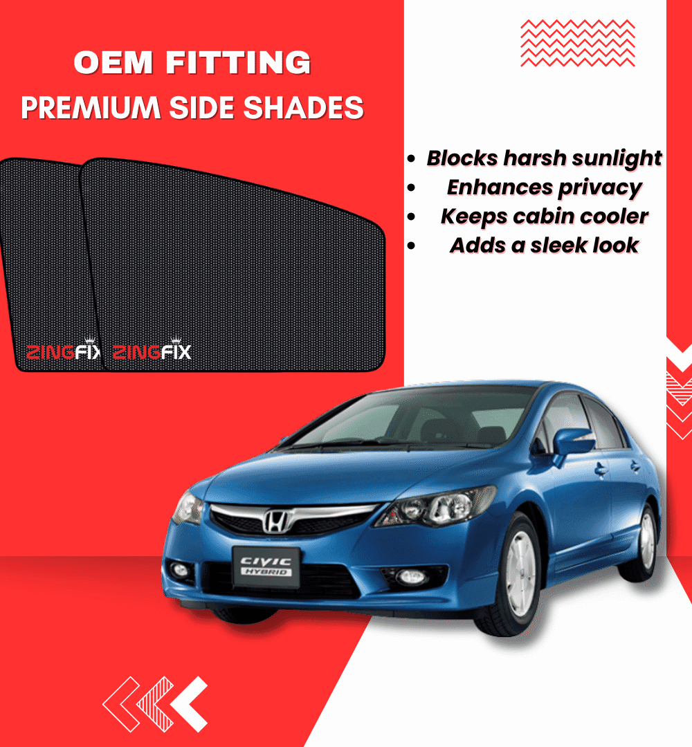 Zingfix Premium Mesh Foldable Side Window Shades for Honda Civic (2006-2012)