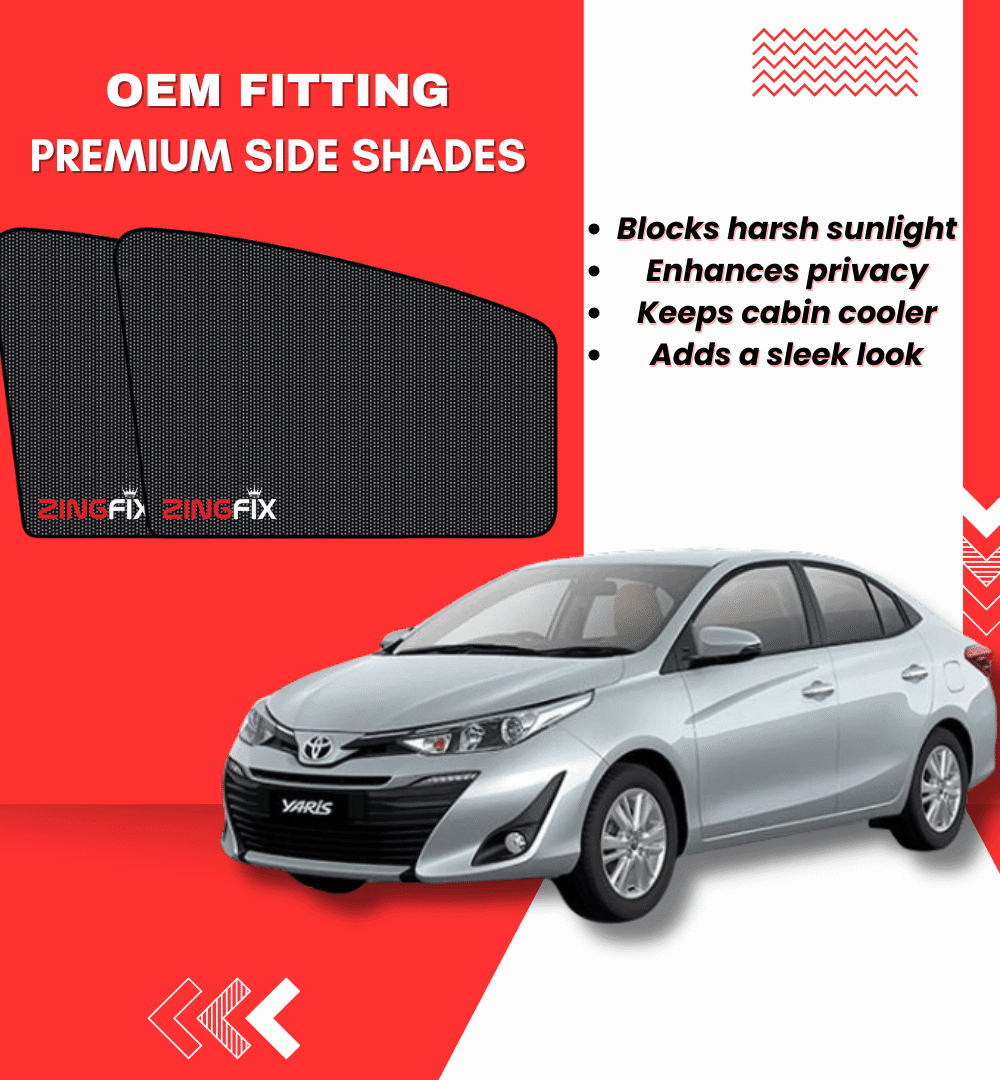 Zingfix Premium Mesh Foldable Side Window Shades for Toyota Yaris (2019-2023)