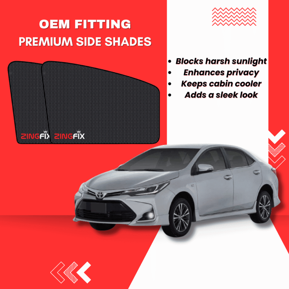 Zingfix Premium Mesh Foldable Side Window Shades for Toyota Corolla (2015-2025)