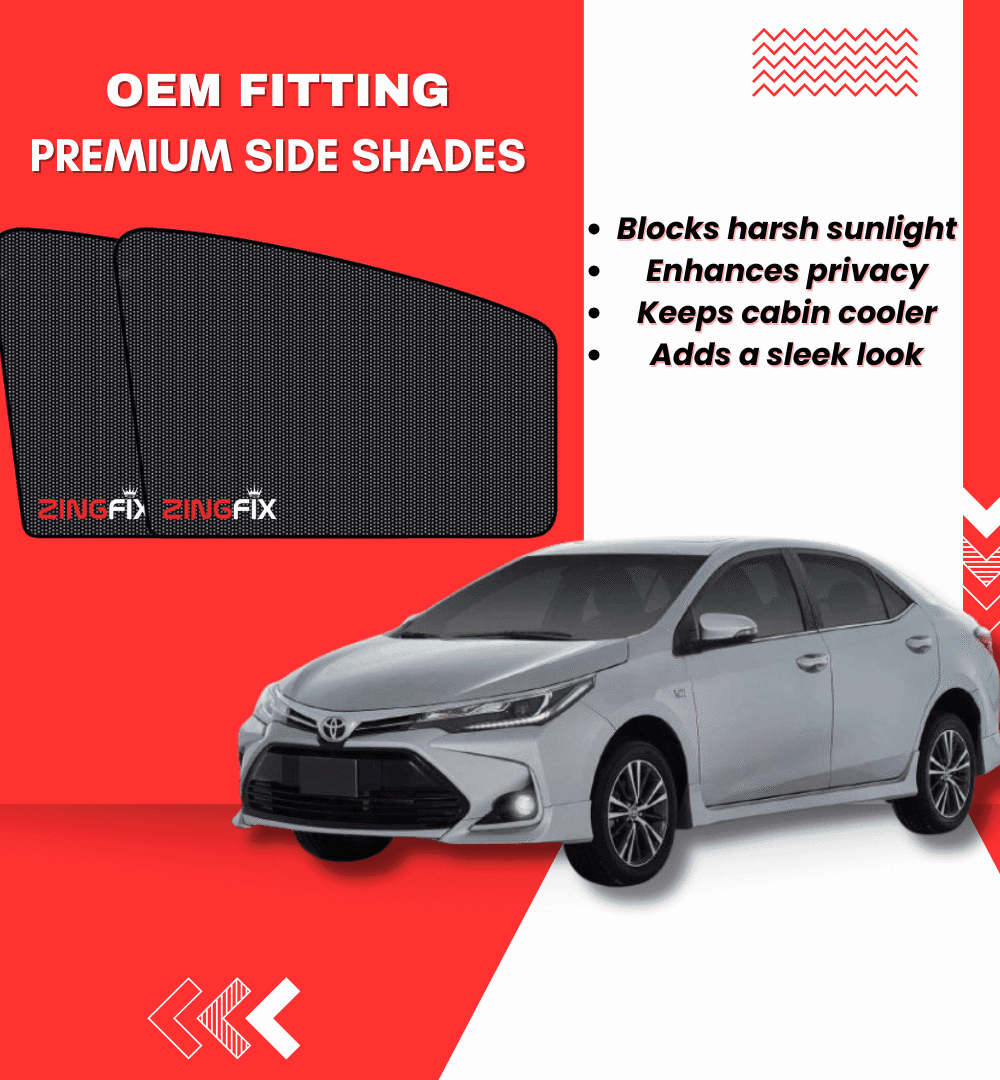 Zingfix Premium Mesh Foldable Side Window Shades for Toyota Corolla (2015-2025)