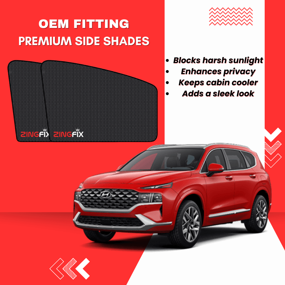 Zingfix Premium Mesh Foldable Side Window Shades for Hyundai Santa Fe – Sun Protection & Privacy