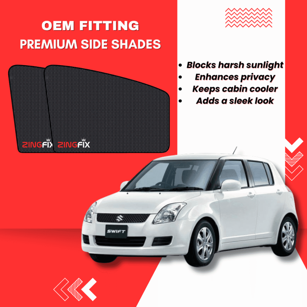 Zingfix Premium Mesh Foldable Side Window Shades for Suzuki Swift (2009-2021)