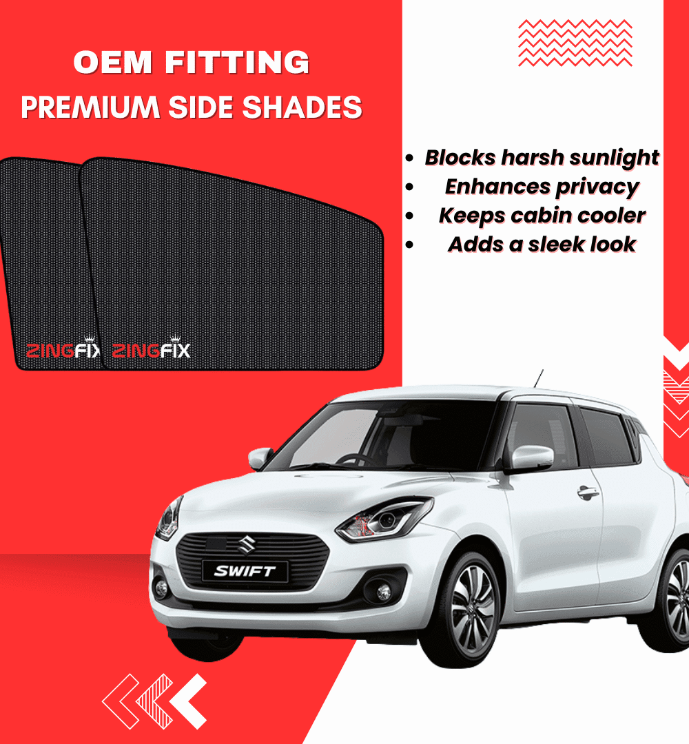 Zingfix Premium Mesh Foldable Side Window Shades for Suzuki Swift (2022-2025)