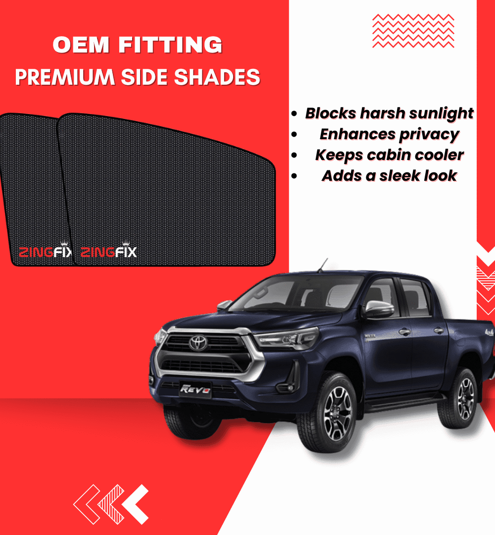 Zingfix Premium Mesh Foldable Side Window Shades for Toyota Revo