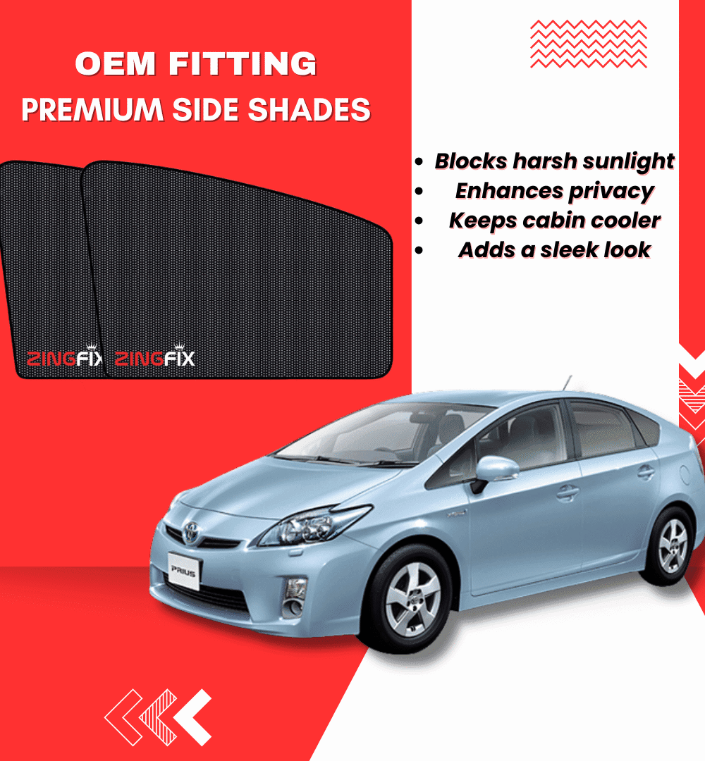 Zingfix Premium Mesh Foldable Side Window Shades for Toyota Prius (2009-2015)