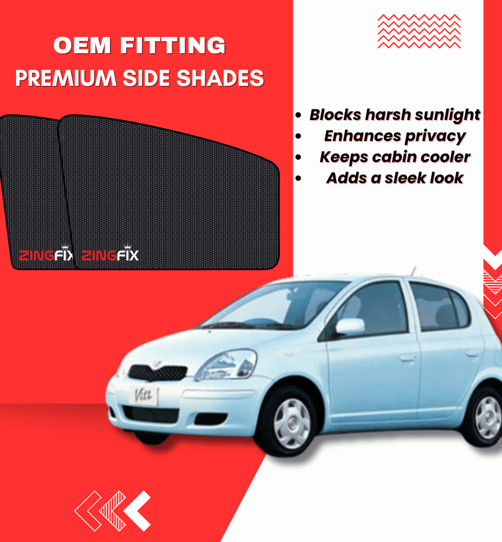 Zingfix Premium Mesh Foldable Side Window Shades for Toyota Vitz (1998-2004)