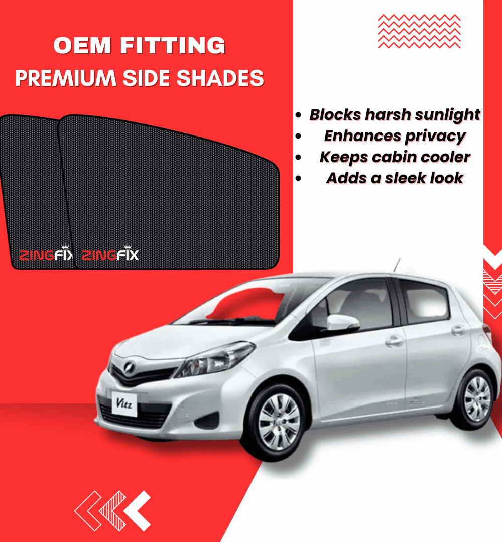 Zingfix Premium Mesh Foldable Side Window Shades for Toyota Vitz (2011-2016)