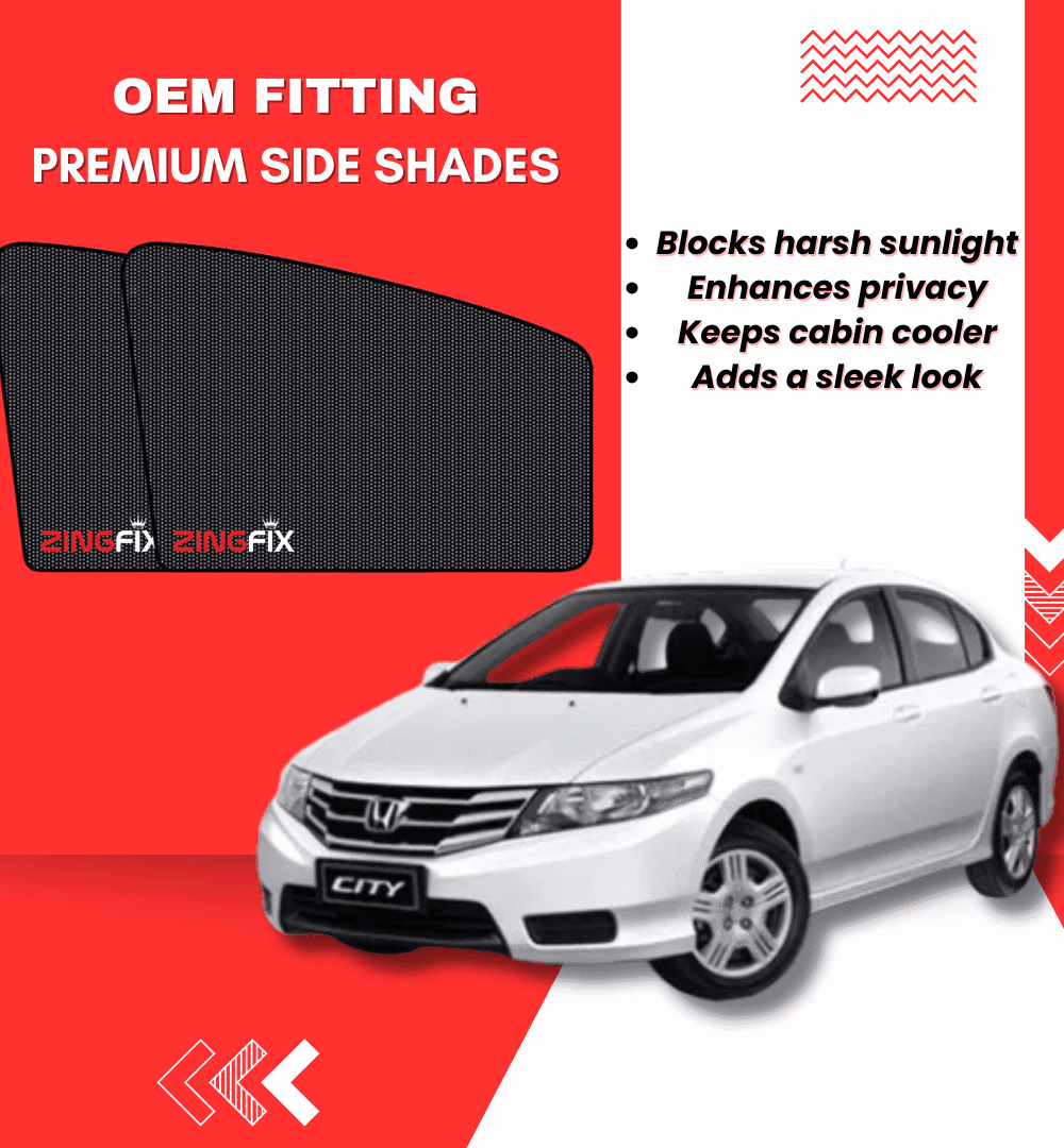 Zingfix Premium Mesh Foldable Side Window Shades for Honda City (2009-2021)