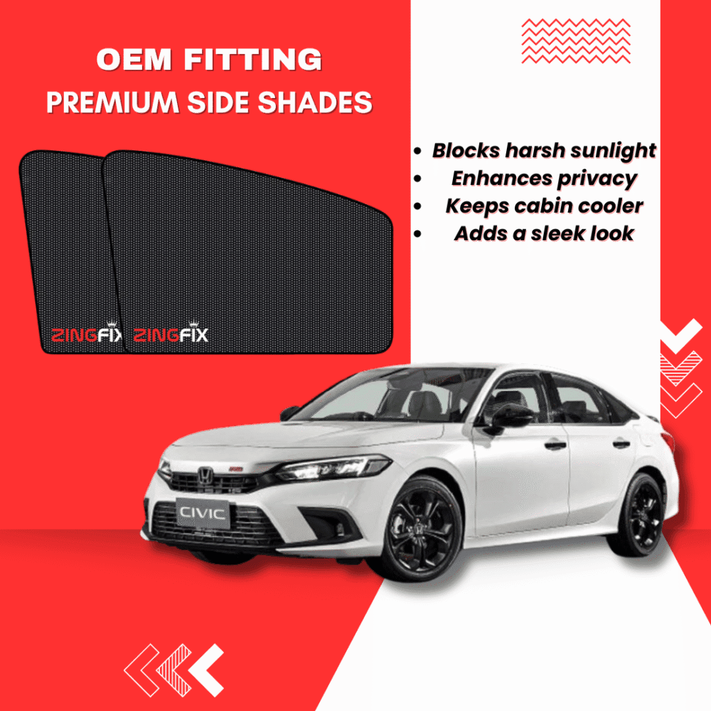 Zingfix Premium Mesh Foldable Side Window Shades for Honda Civic (2023-2025)
