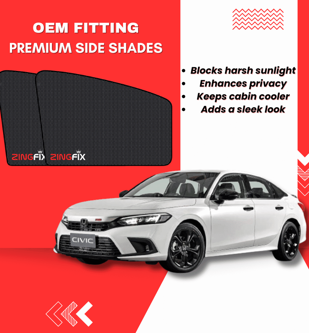 Zingfix Premium Mesh Foldable Side Window Shades for Honda Civic (2023-2025)