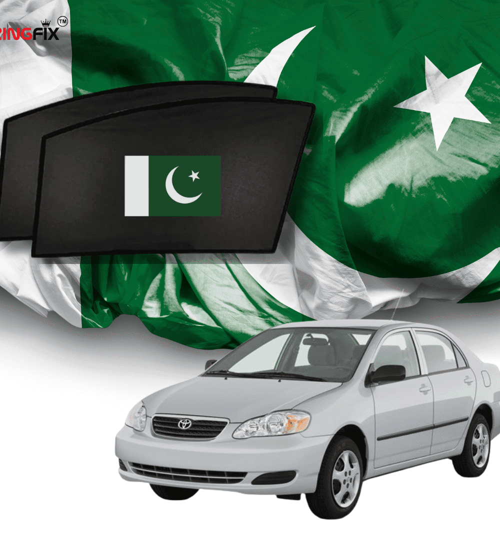 Zingfix Side Shade for Corolla 2002-2008 – Pakistan Logo Printed