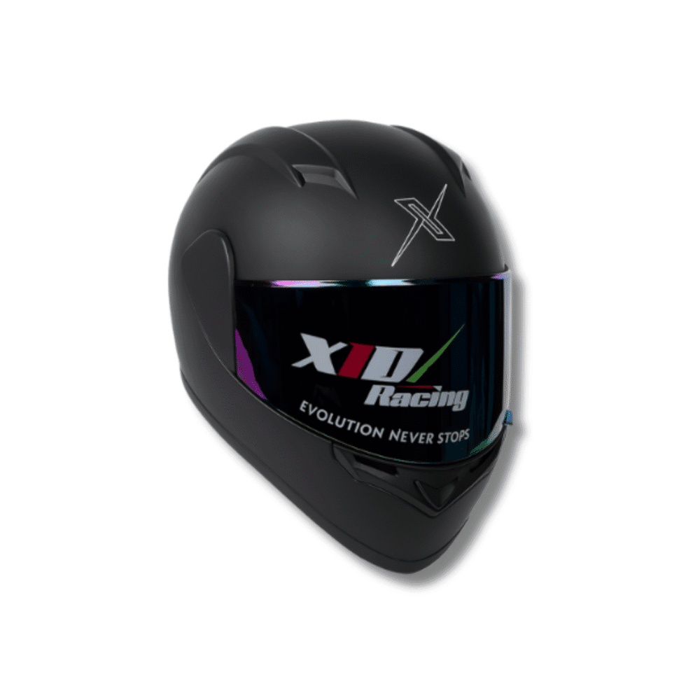 X1D Racing Full-Face Motorcycle Helmet – Matte Black