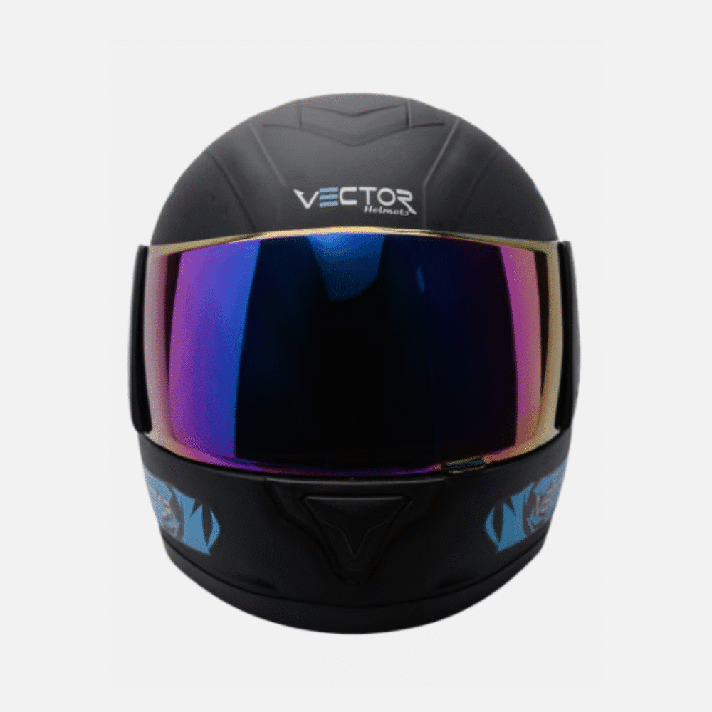 Vector Full-Face Helmet – Black with Mercury Visor & Random Stylish Graphics - Image 7