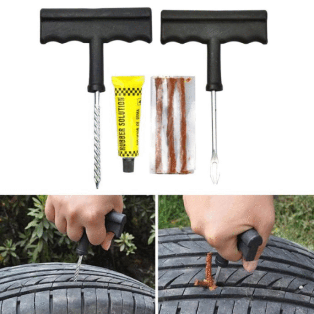 Universal Tubeless Tire Repair Kit for Car & Motorcycle – Emergency Puncture Tool Set - Image 2