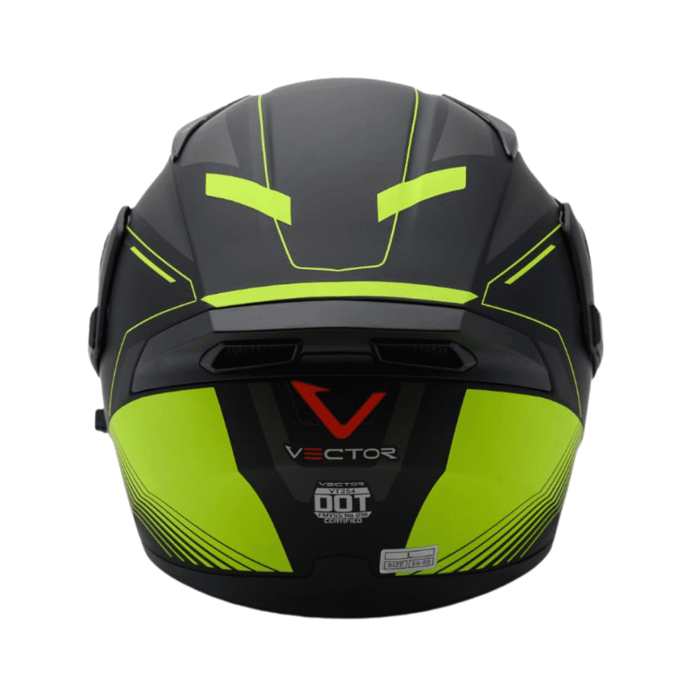 VECTOR NEON (VT-254) Flip-Up Motorcycle Helmet – DOT Certified Large Size - Image 2