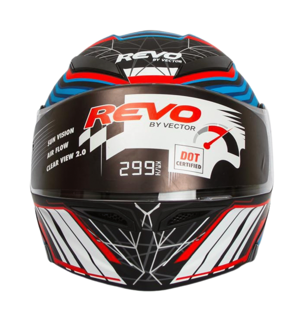 Revo Flash Full Face Motorcycle Helmet – DOT Certified Large Size