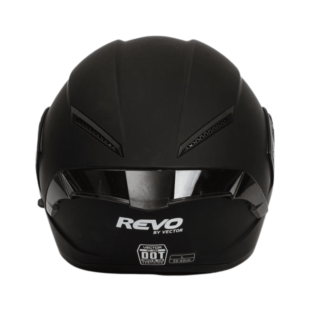 Revo Black Full Face Motorcycle Helmet – DOT Certified Large Size - Image 3
