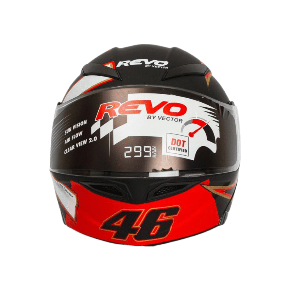 Revo Fury Full Face Motorcycle Helmet – DOT Certified Large Size