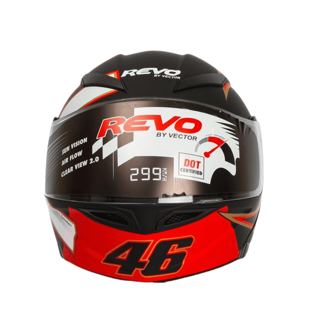 Revo Fury Full Face Motorcycle Helmet – DOT Certified Large Size