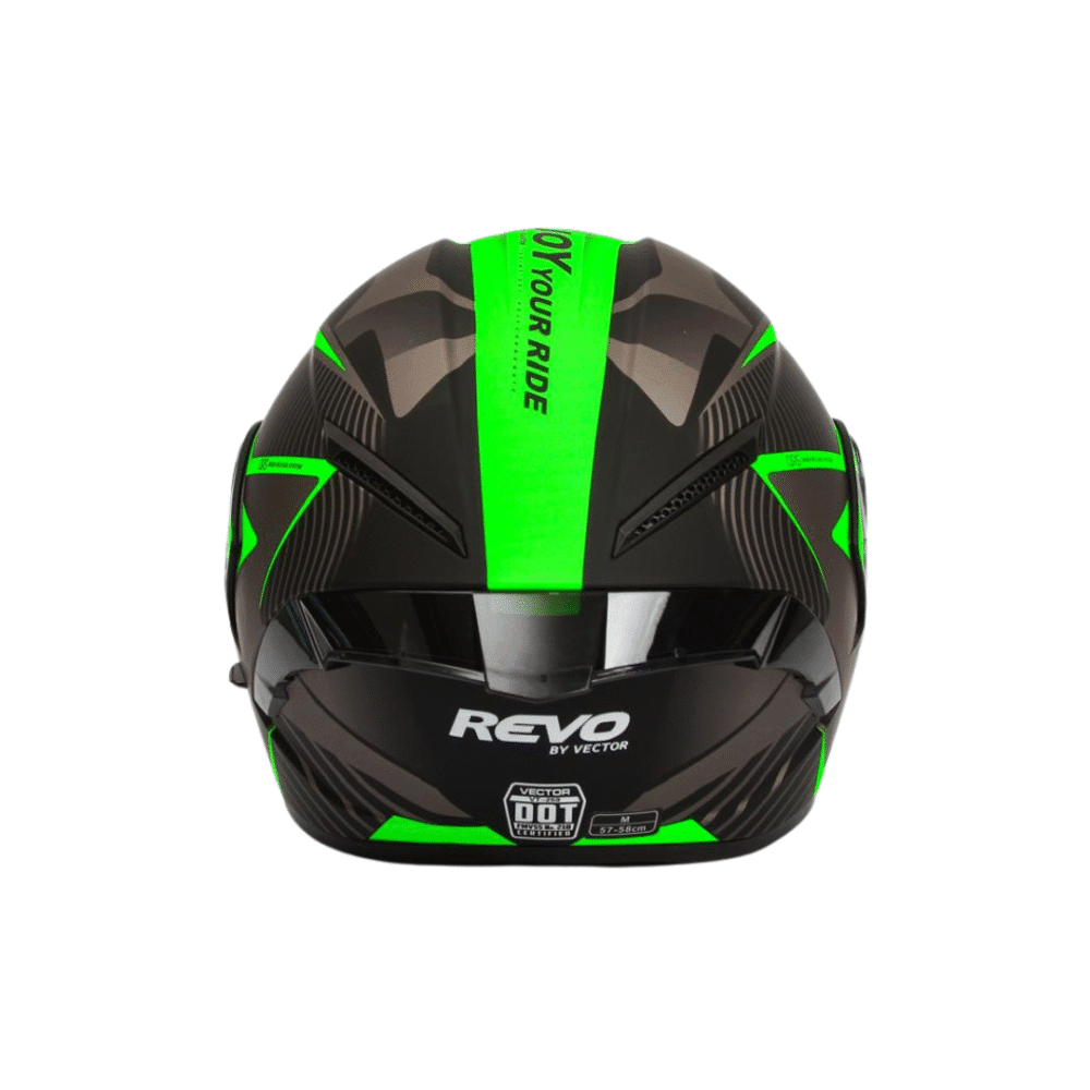 Revo Green Full Face Motorcycle Helmet – DOT Certified Medium Size - Image 3