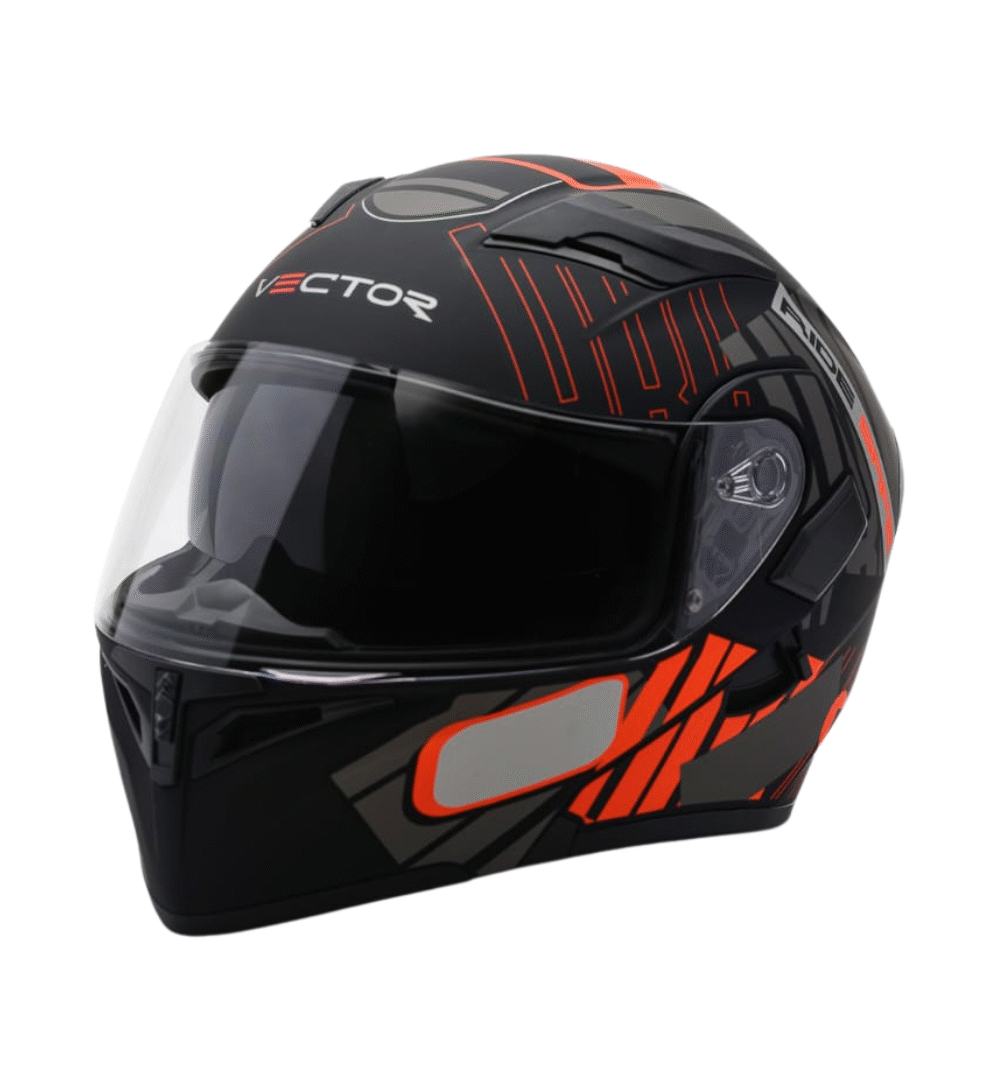 VECTOR STRIKE ORANGE (VT-254) Flip-Up Motorcycle Helmet – DOT Certified Large Size