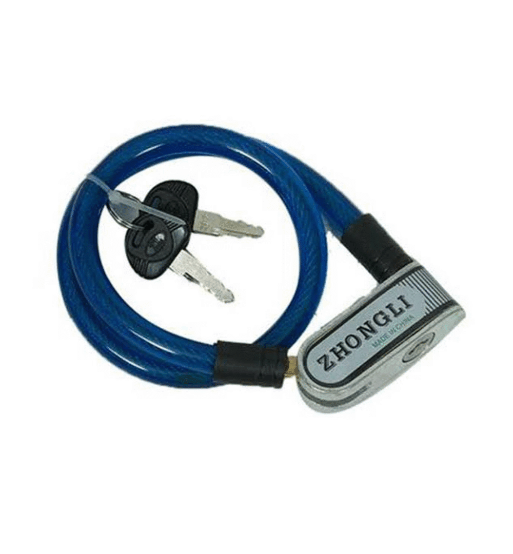 ZHONGLI Heavy Duty Wire Bike Lock – Anti-Theft Cable Lock with Keys for Bicycle & Motorcycle