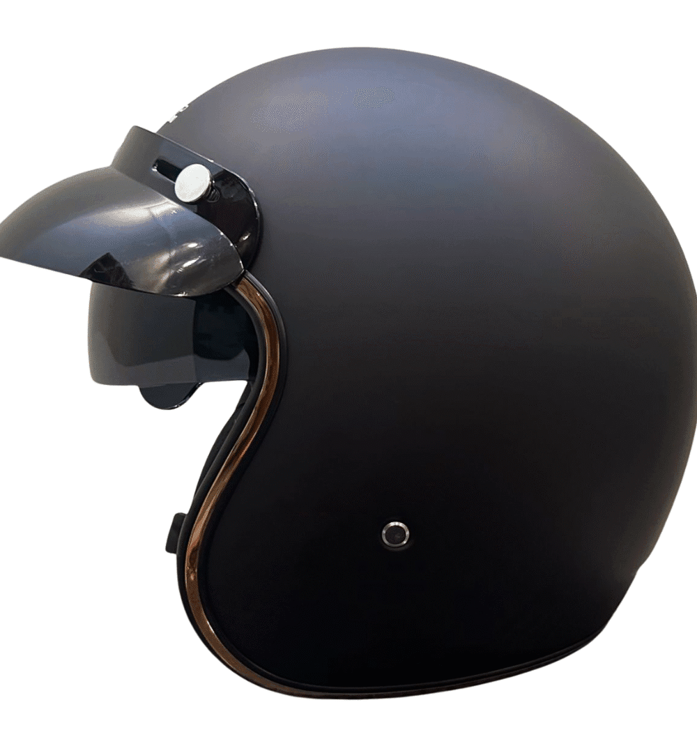 Super Air SP-510 Matte Black Open Face Helmet – DOT Approved | Large Size