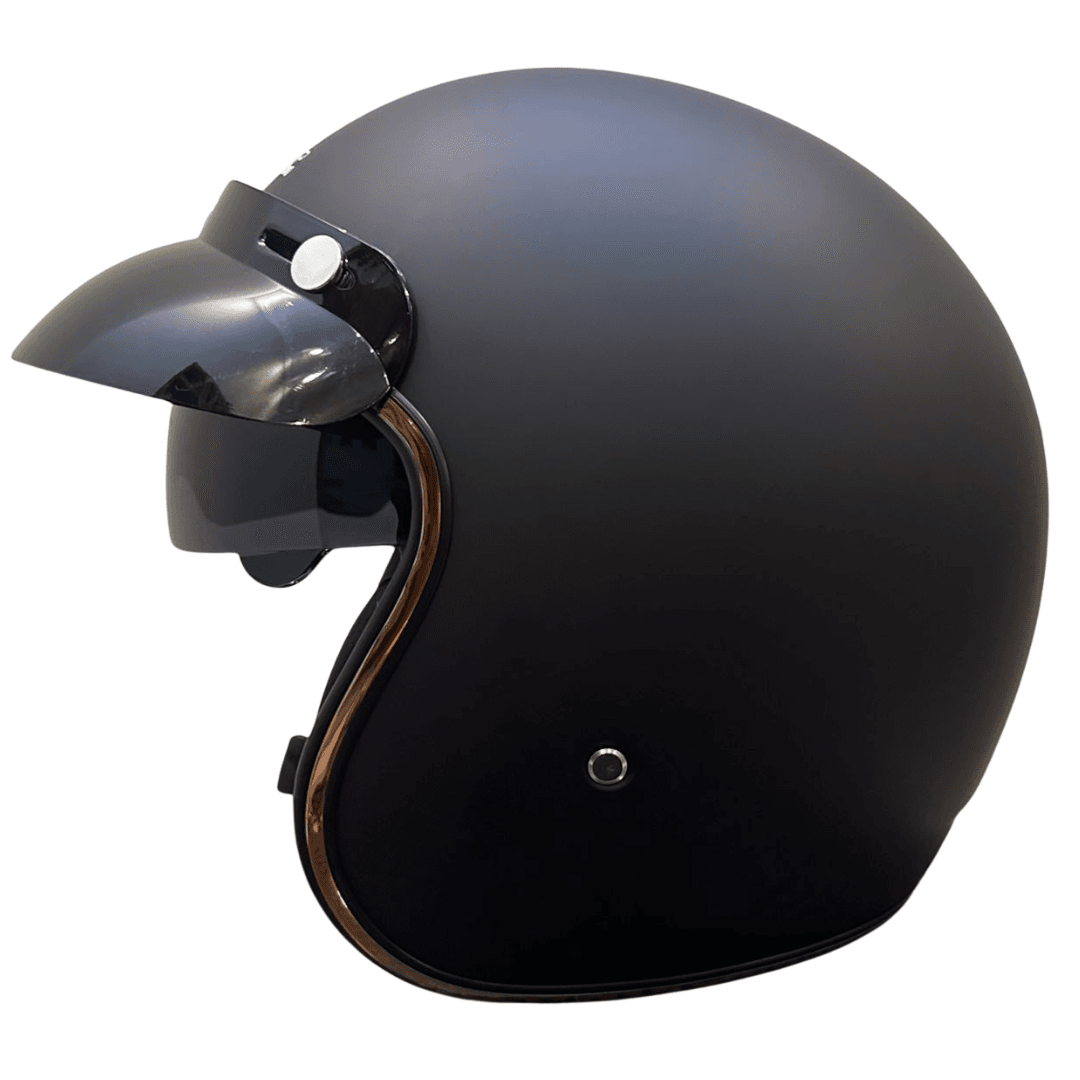 Super Air SP-510 Matte Black Open Face Helmet – DOT Approved | Medium Size