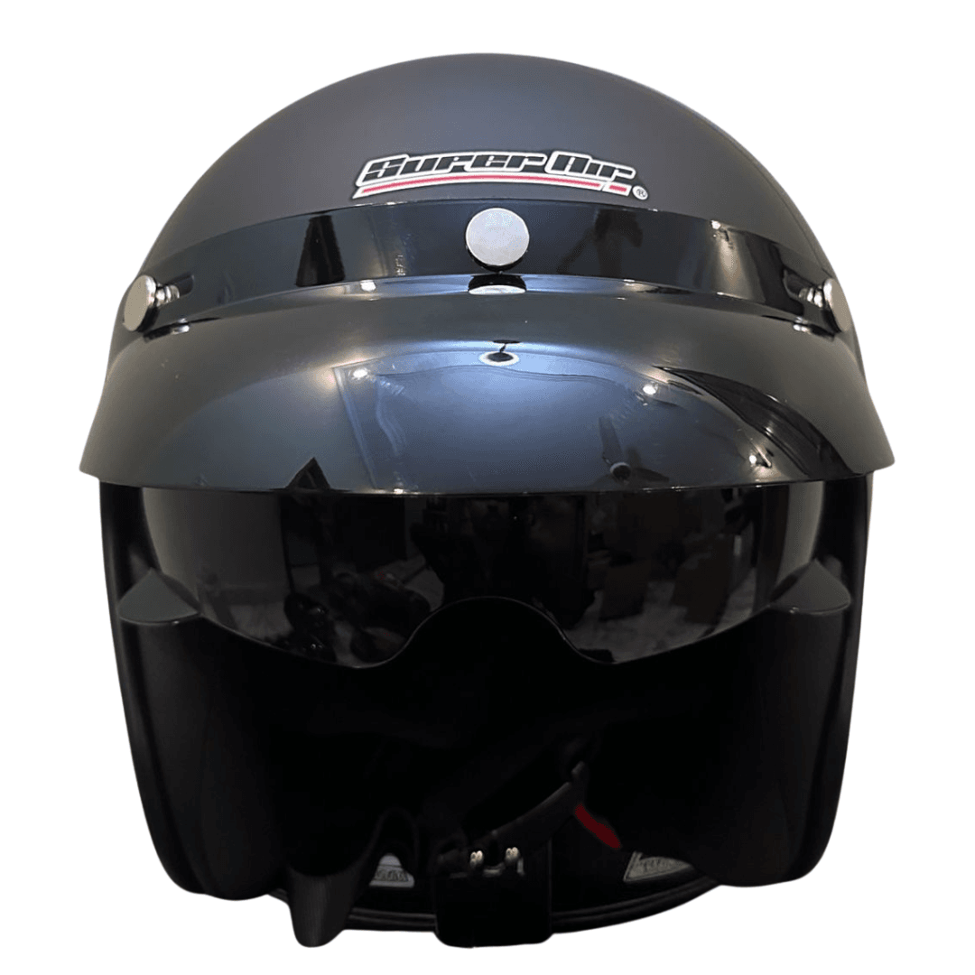 Super Air SP-510 Matte Black Open Face Helmet – DOT Approved | Medium Size - Image 2