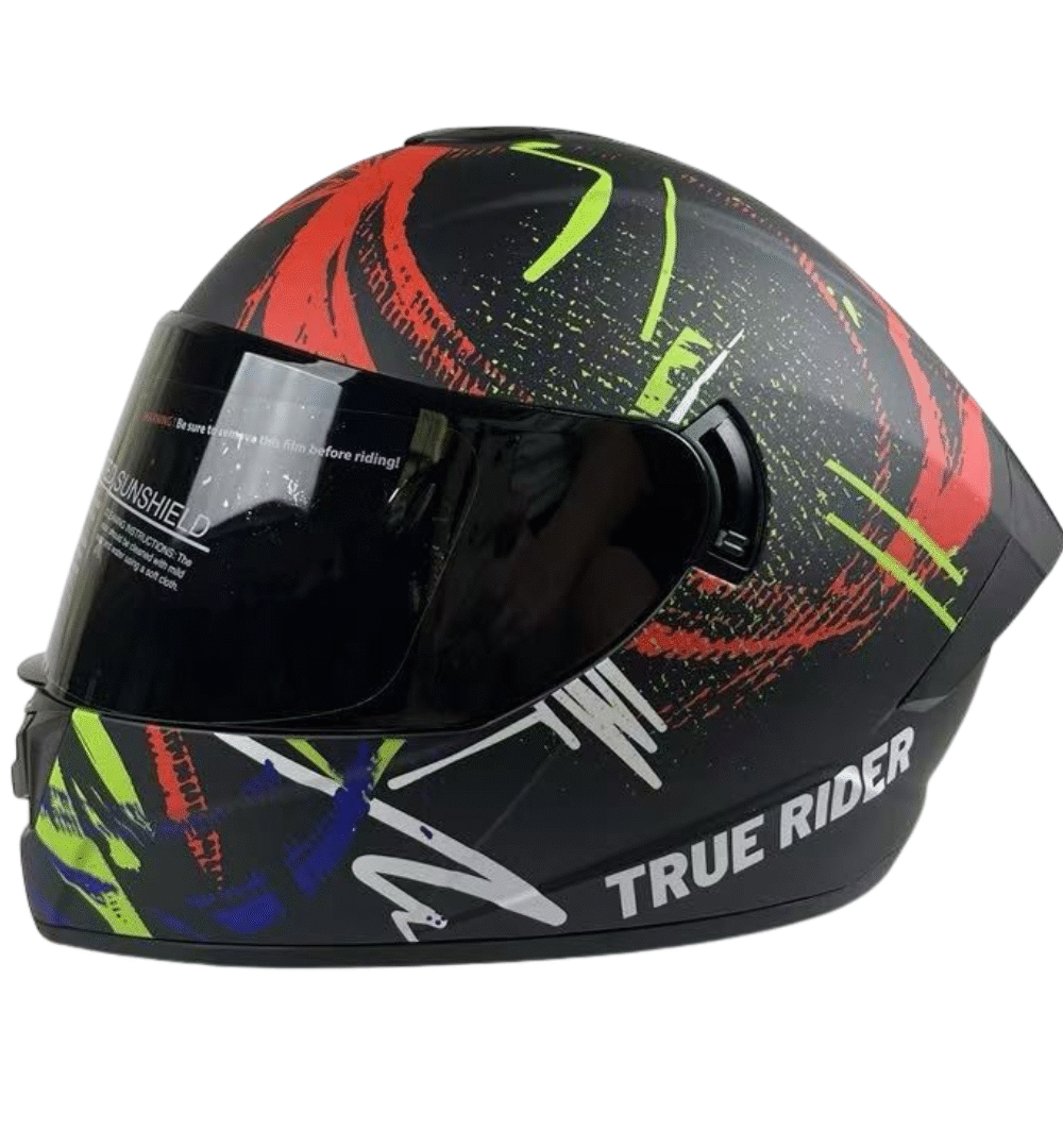 True Ride TR-701 Red Strike Full Face Helmet – DOT Approved | Large