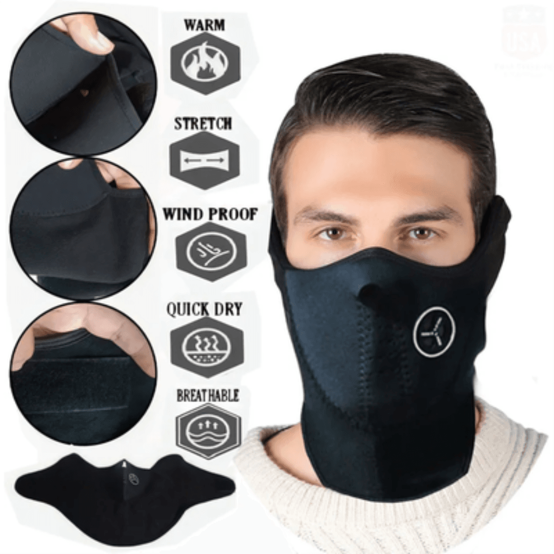 Winter Half Face Mask for Motorcycle Riders | Windproof Biker Face Mask