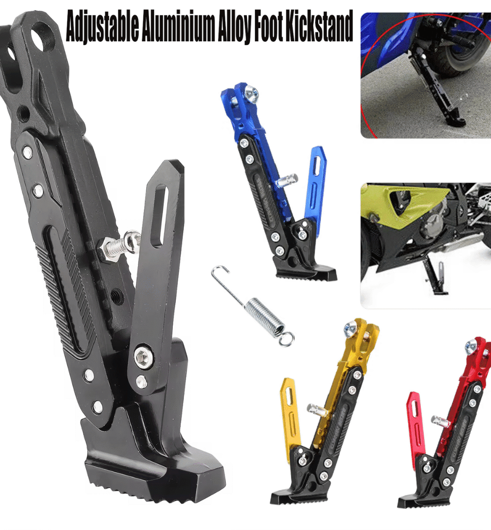 Motorcycle CNC Full Aluminum Alloy Adjustable Side Stand / Kickstand- Random Color